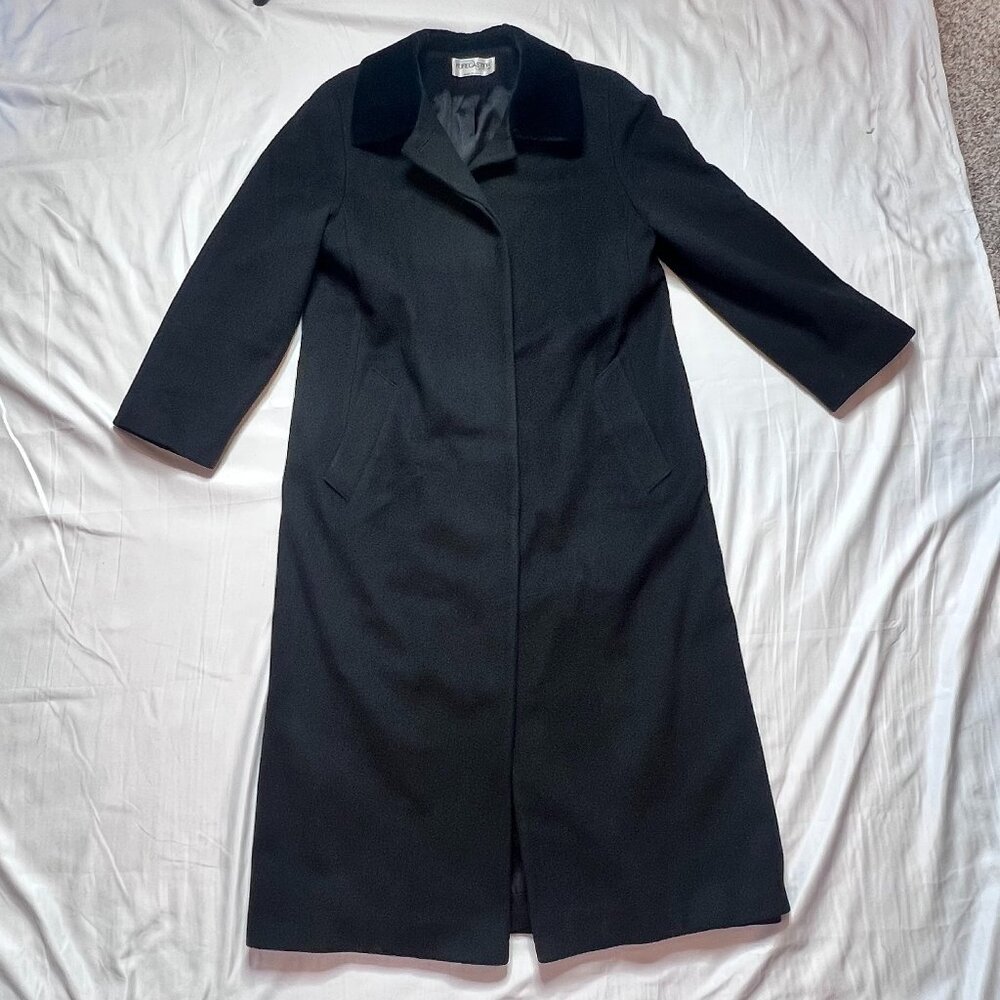 100% Wool - Forecaster of Boston Women's Size 6 Hidden Button Black Trench Coat